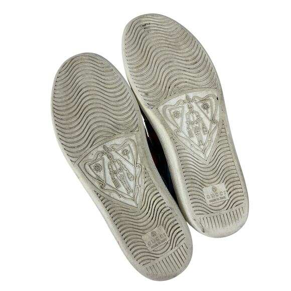 Gucci Rainbow Metallic Multi Colored Stripe Leather Lace Up Ace Sneaker 8 - Picture 6 of 9